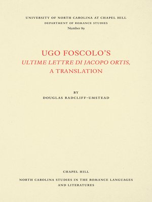 cover image of Ugo Foscolo's Ultime Lettere di Jacopo Ortis